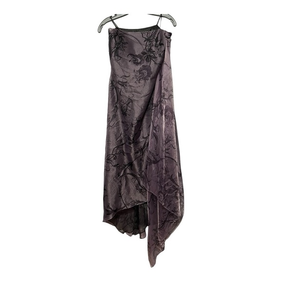 Lafayette 148 New York Strapless Draped Purple Silk Blend Floral Chiffon Dress 6 - Picture 1 of 9